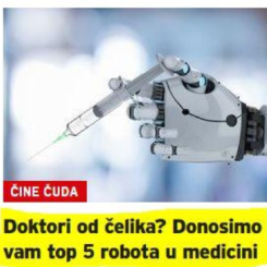 Doktori od čelika? Donosimo vam top 5 robota u medicini (24sata)
