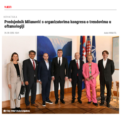 Predsjednik Zoran Milanović s organizatorima kongresa o trendovima u oftalmologiji (Nacional)