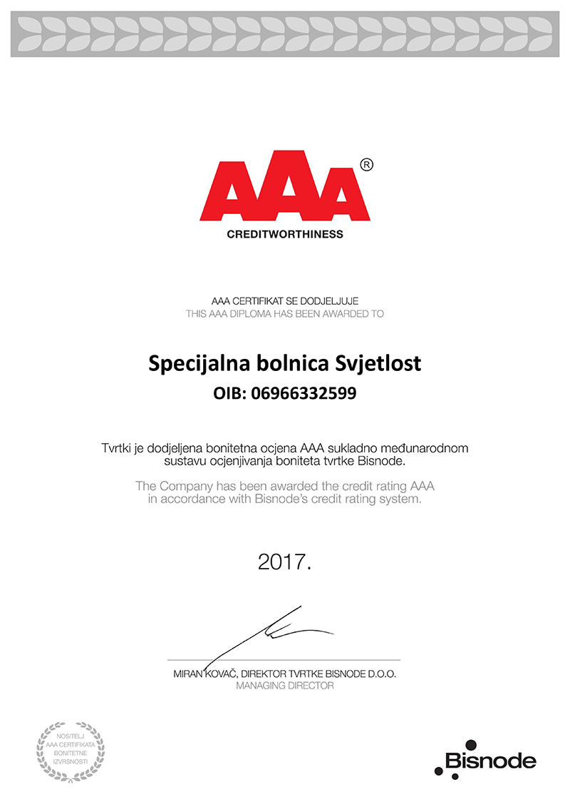 Svjetlost e il titolare del più alto rating di credito per il 2017